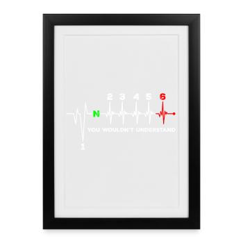 Un pouls ECG que vous ne comprendriez pas - Affiche encadrée (27 × 37 cm) - noir - Devant