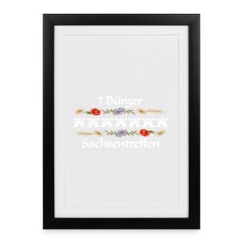 Siebenbürger Sachsentreffen Design weiss - Gerahmtes Poster (27 × 37 cm) - Schwarz - Vorne