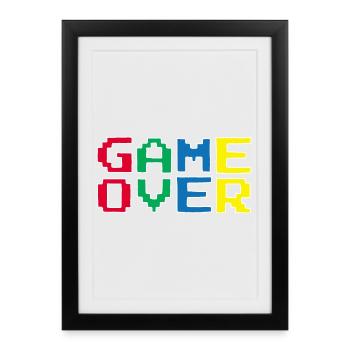 Jeu vidéo vintage - Affiche encadrée (27 × 37 cm) - noir - Devant