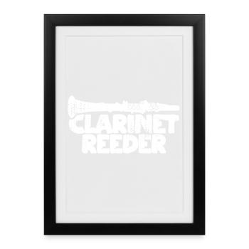 Clarinette à embouchure - Affiche encadrée (27 × 37 cm) - noir - Devant