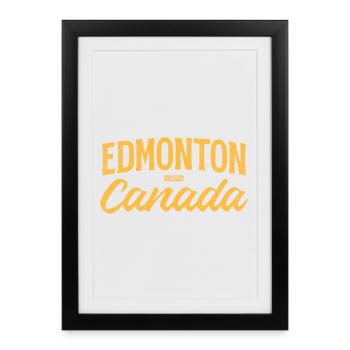 Edmonton, Alberta, Canada – Lettrage rétro - Affiche encadrée (27 × 37 cm) - noir - Devant