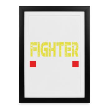 Base de texte FIGHTER - Affiche encadrée (27 × 37 cm) - noir - Devant