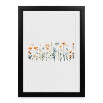 Cute Wild Flowers | Charming design - Framed poster (27 × 37 cm) - black - Front