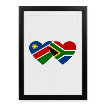 Namibia South Africa Flag Heart - Framed poster (27 × 37 cm) - black - Front