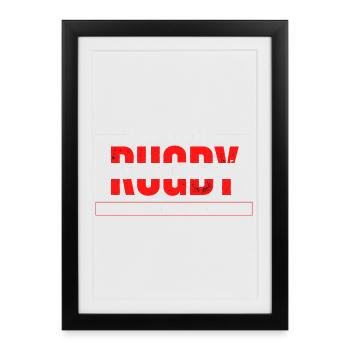 Rugby forever my sport my passion - Affiche encadrée (27 × 37 cm) - noir - Devant