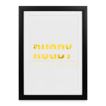 Rugby forever my sport my passion yellow - Affiche encadrée (27 × 37 cm) - noir - Devant