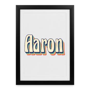 Aaron t-shirt retro t-shirt vintage gift idea - Framed poster (27 × 37 cm) - black - Front