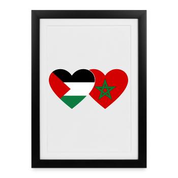 Palestine Morocco Flag Heart - Framed poster (27 × 37 cm) - black - Front