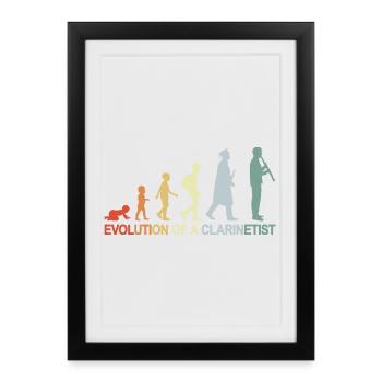 Évolution de la clarinette - Affiche encadrée (27 × 37 cm) - noir - Devant