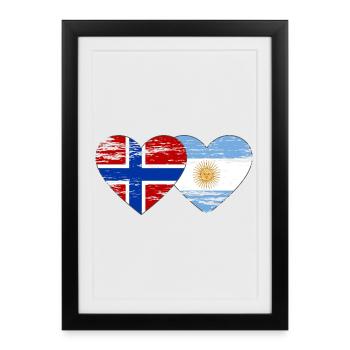 Norvège Argentine Drapeau utilisé - Affiche encadrée (27 × 37 cm) - noir - Devant
