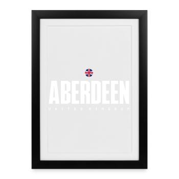 Aberdeen Crest UK Flag - Framed poster (27 × 37 cm) - black - Front