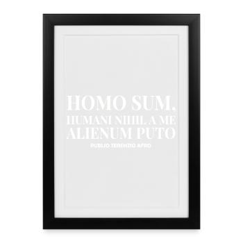 T-shirt Homo sum humani nihil a me alienum puto - Framed poster (27 × 37 cm) - black - Front