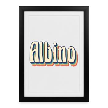 T-shirt Albinos rétro vintage t-shirt idée cadeau - Affiche encadrée (27 × 37 cm) - noir - Devant
