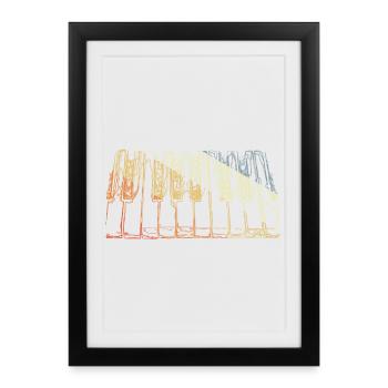 Piano Rétro Vintage - Affiche encadrée (27 × 37 cm) - noir - Devant