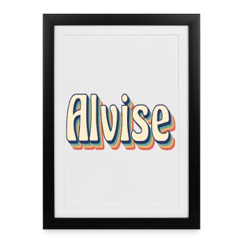 Alvise retro t-shirt vintage t-shirt gift idea - Framed poster (27 × 37 cm) - black - Front