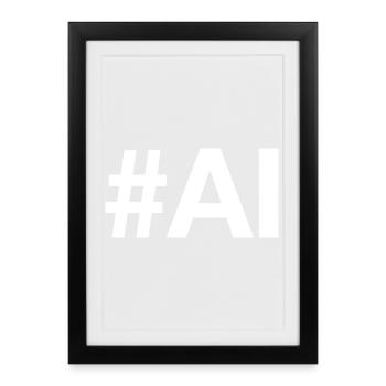 AI Artificial Intelligence künstliche Intelligenz - Framed poster (27 × 37 cm) - black - Front