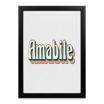 Vintage rétro belle T-Shirt cadeau T-Shirt - Affiche encadrée (27 × 37 cm) - noir - Devant