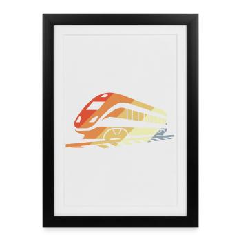 Style rétro ferroviaire - Affiche encadrée (27 × 37 cm) - noir - Devant