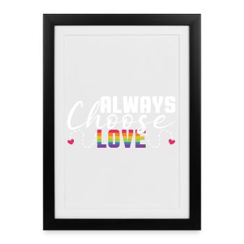 Mois de la fierté LGBT - Love is Love - Affiche encadrée (27 × 37 cm) - noir - Devant