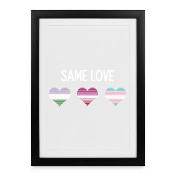 LGBTQ Pride Month - Same Love - Framed poster (27 × 37 cm) - black - Front