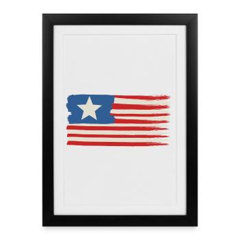 One star Usa flag - Framed poster (27 × 37 cm) - black - Front