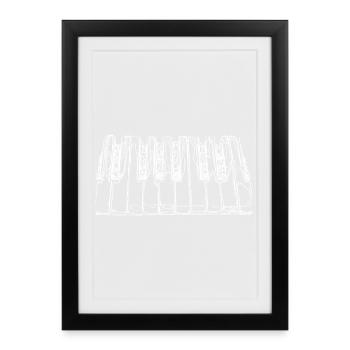 Piano key Pianist - Framed poster (27 × 37 cm) - black - Front