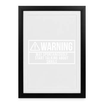 Schnecke Schnecke Schnecke - Gerahmtes Poster (27 × 37 cm) - Schwarz - Vorne