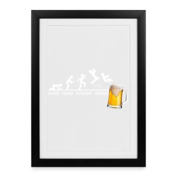 En semaine Sauter à la bière - Affiche encadrée (27 × 37 cm) - noir - Devant