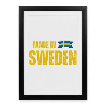 Fabriqué en Suède, fierté suédoise - Affiche encadrée (27 × 37 cm) - noir - Devant
