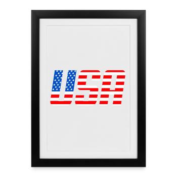 USA Flag of Stars and Stripes - Framed poster (27 × 37 cm) - black - Front