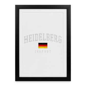 Heidelberg, Allemagne, Typographie - Affiche encadrée (27 × 37 cm) - noir - Devant