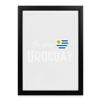 Ich liebe Uruguay, uruguayischer Stolz - Gerahmtes Poster (27 × 37 cm) - Schwarz - Vorne