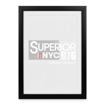 Abstract Geometric Pattern Ombre - Framed poster (27 × 37 cm) - black - Front
