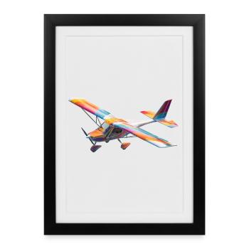 RC Rainbow Airplane Pattern - Framed poster (27 × 37 cm) - black - Front