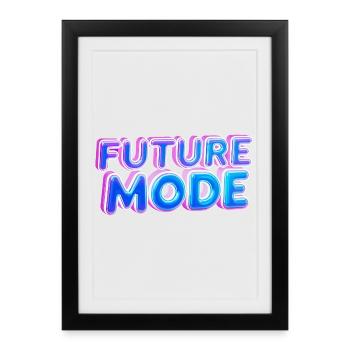 Néon de mode future - Affiche encadrée (27 × 37 cm) - noir - Devant