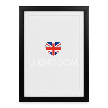 Heart with UK flag - Framed poster (27 × 37 cm) - black - Front