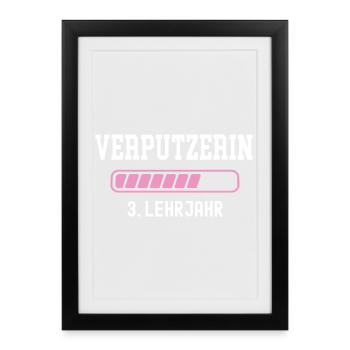 Apprentissage de plâtrier Apprentissage de plâtrier de 3 ans - Affiche encadrée (27 × 37 cm) - noir - Devant