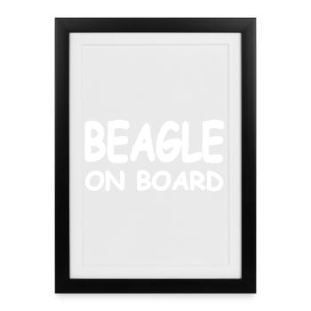 Beagle - Framed poster (27 × 37 cm) - black - Front