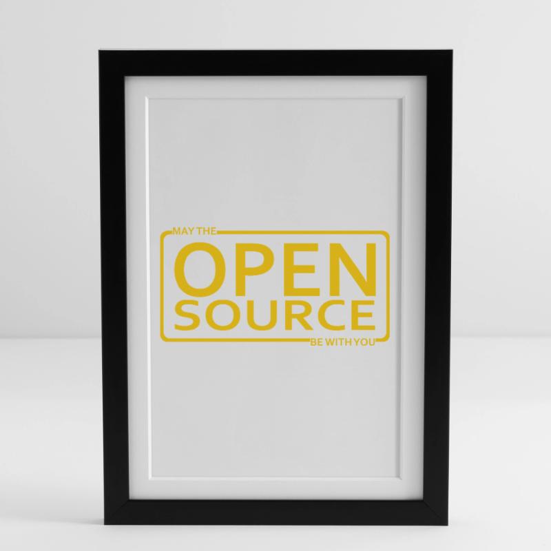 Que l’Open Source soit avec vous Affiche encadrée (27 × 37 cm)