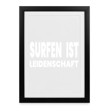 Surfing - Framed poster (27 × 37 cm) - black - Front