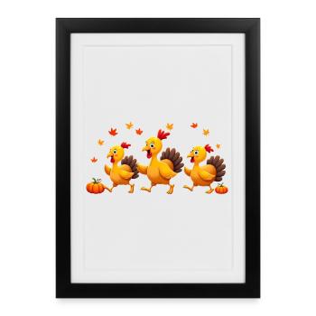 Bébé dinde de Thanksgiving - Affiche encadrée (27 × 37 cm) - noir - Devant