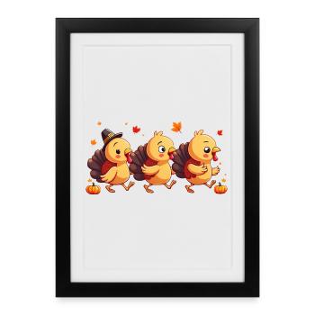 Bébé dinde de Thanksgiving - Affiche encadrée (27 × 37 cm) - noir - Devant