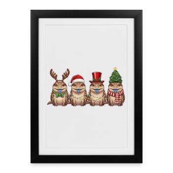 Lumières de Noël scinques à langue bleue - Affiche encadrée (27 × 37 cm) - noir - Devant