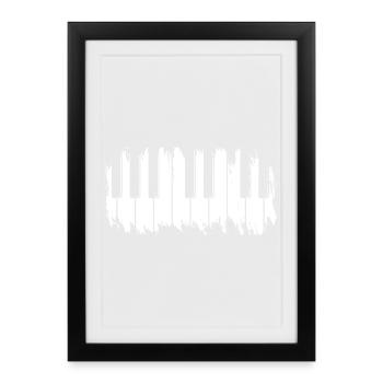 Claviers de piano grunge - Affiche encadrée (27 × 37 cm) - noir - Devant
