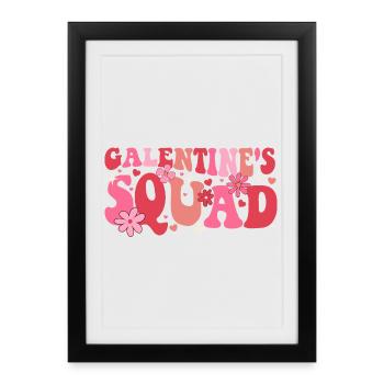 L’équipe de Galentine assortie entre filles et la confrérie d’équipage - Affiche encadrée (27 × 37 cm) - noir - Devant