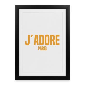 J’Adore Paris - J’aime Paris - France - Frankreich - Affiche encadrée (27 × 37 cm) - noir - Devant