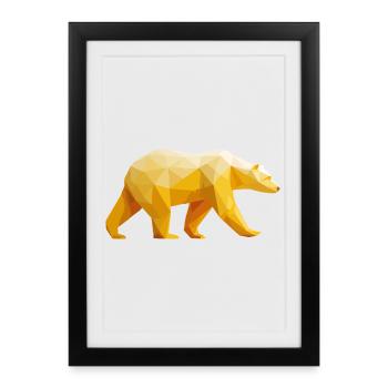 Polar Bear Polygon Polar Bear Winter - Framed poster (27 × 37 cm) - black - Front