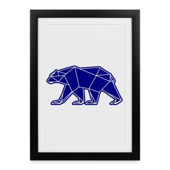 Icône polygonale de l’ours polaire - Affiche encadrée (27 × 37 cm) - noir - Devant