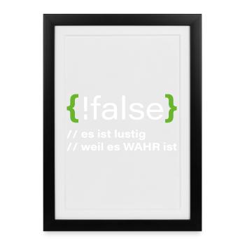 false - Funny programmer saying - Framed poster (27 × 37 cm) - black - Front