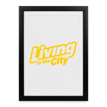 Living in the City Logo Tee - Framed poster (27 × 37 cm) - black - Front